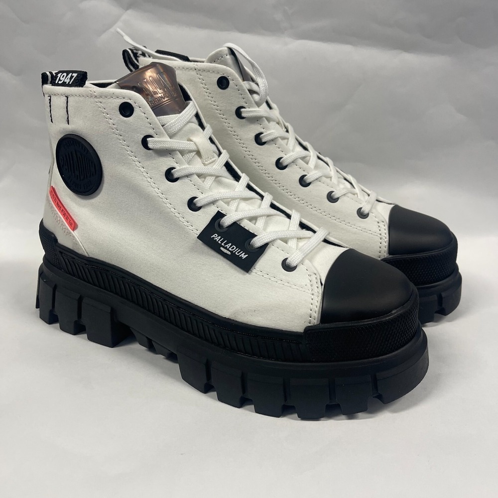 Palladium Boots Womens 8.5 White Star Chunky Platform Streetwear Revolt‎ Hi TX